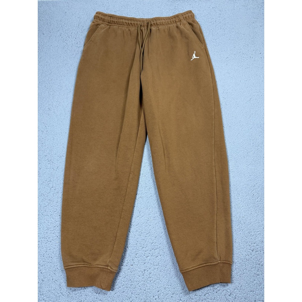 Jordan Sweatpants Mens XL Brown Fleece Joggers Elastic Cuff Jumpman FJ7779-281